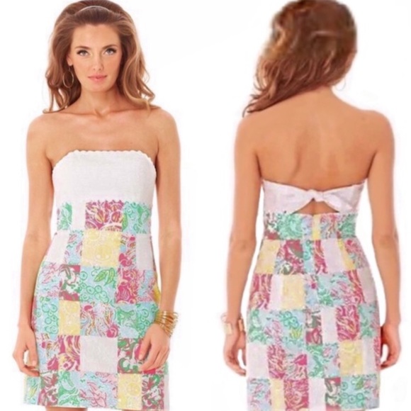 Lilly Pulitzer Franco Patchwork Strapless Dress - Picture 5 of 5